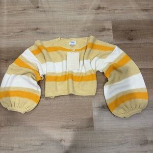 SABO Orange and White Knit Sweater Size Small (NWT)